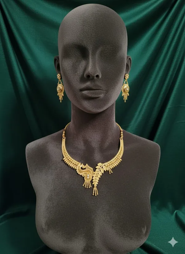 Gold-Tone_Peacock_Necklace_And_Earrings_Set_for_Women