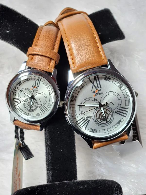 Brown_Leather_Analog_Couple_Watch_Set_For_Partners
