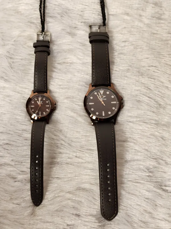 Brown_Leather_Analog_Watch_Set_for_Couples