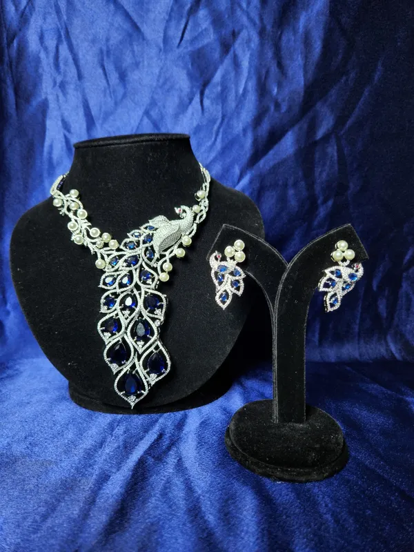 Silver_Tone_Blue_Stone_Dangle_Earrings_for_Women