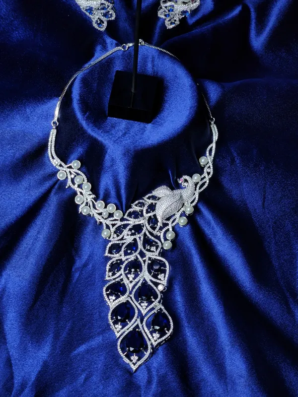 Silver_Tone_Blue_Stone_Dangle_Earrings_for_Women