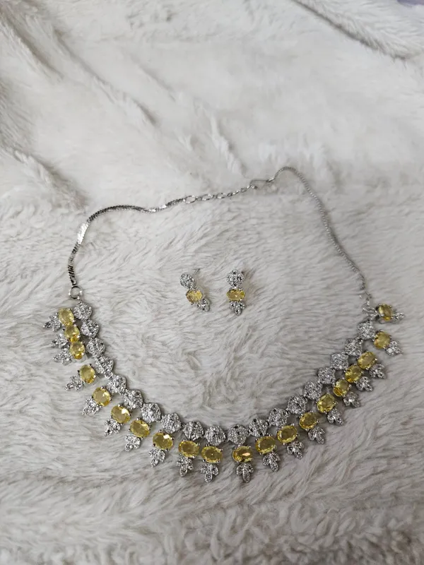 Silver-Tone_Stone_Necklace_Set_for_Women