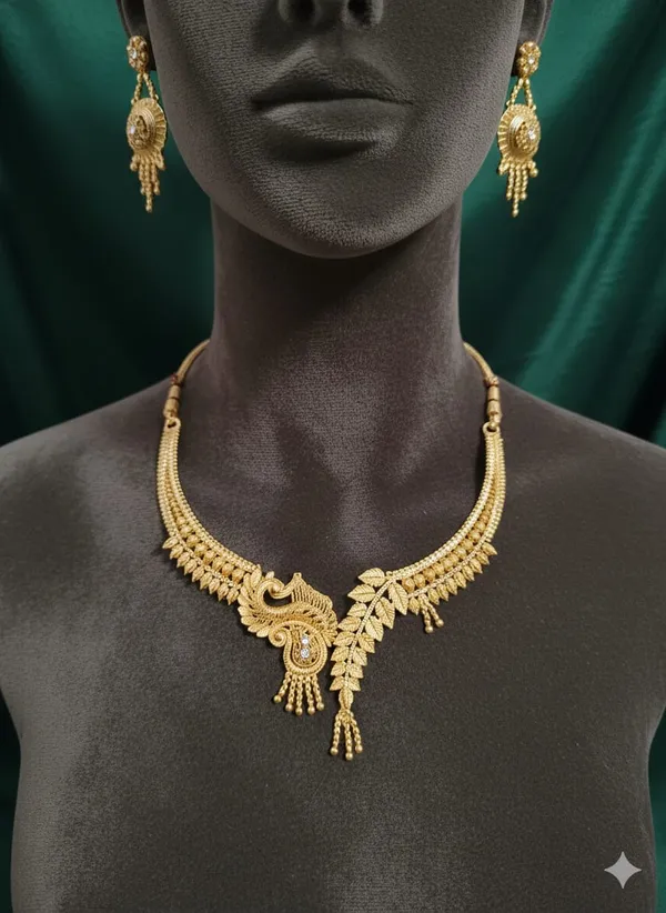 Gold-Tone_Peacock_Necklace_And_Earrings_Set_for_Women