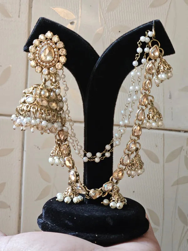 Gold_Tone_Kundan_Pearl_Bridal_Earrings_Set