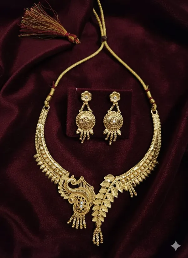 Gold-Tone_Peacock_Necklace_And_Earrings_Set_for_Women