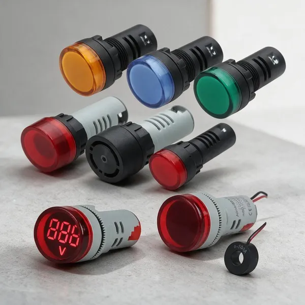 Led_Panel_Indicator_Lights_And_Digital_Voltmeter_Set_-_Pack_Of_3