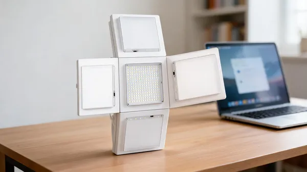White_Metal_Foldable_Multi_Panel_Led_Light