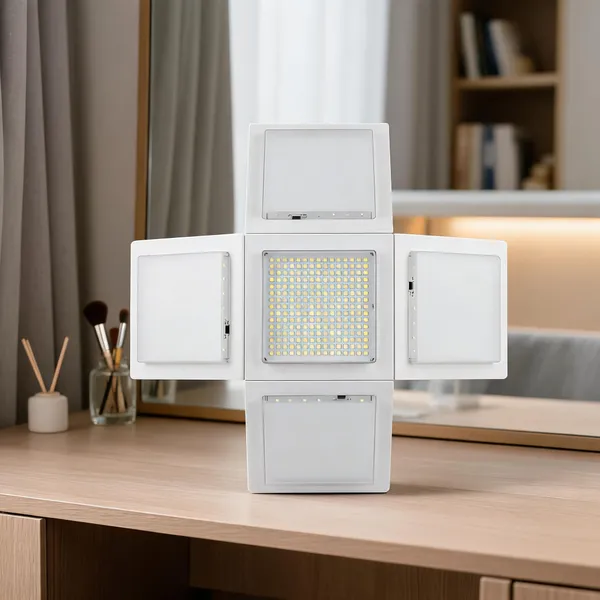 White_Metal_Foldable_Multi_Panel_Led_Light