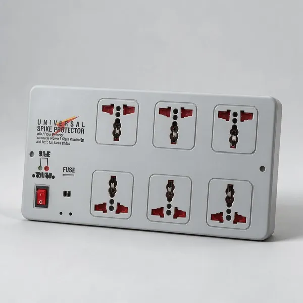 White_6-Socket_Spike_Protector_With_Fuse