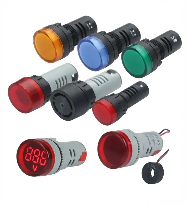 Led_Panel_Indicator_Lights_And_Digital_Voltmeter_Set_-_Pack_Of_3