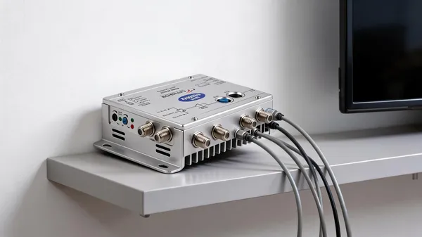 Catv_Metal_Tv_Signal_Amplifier_With_Coaxial_Ports