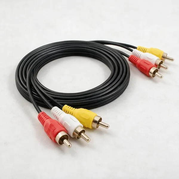 3_Rca_Composite_Av_Audio_Video_Cable