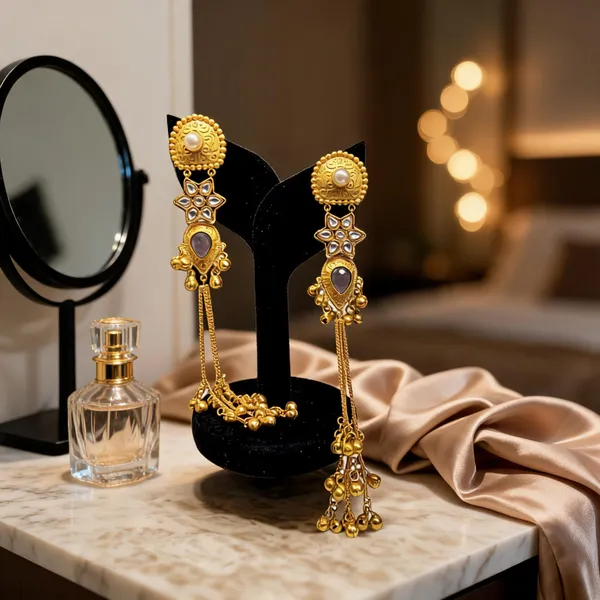 Gold_Brass_Long_Dangling_Kashmiri_Earrings_For_Women