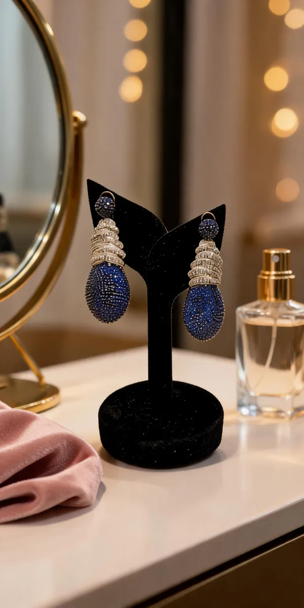 Blue_Brass_Drop_Earrings_For_Women
