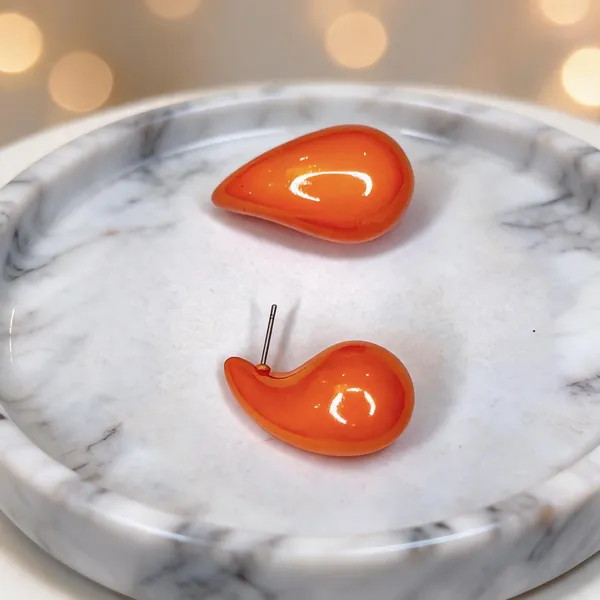 Orange_Acrylic_Stud_Earrings_For_Women
