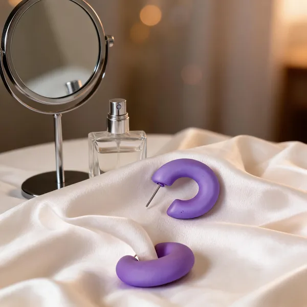 Purple_Rubber_Hoop_Earrings_For_Women