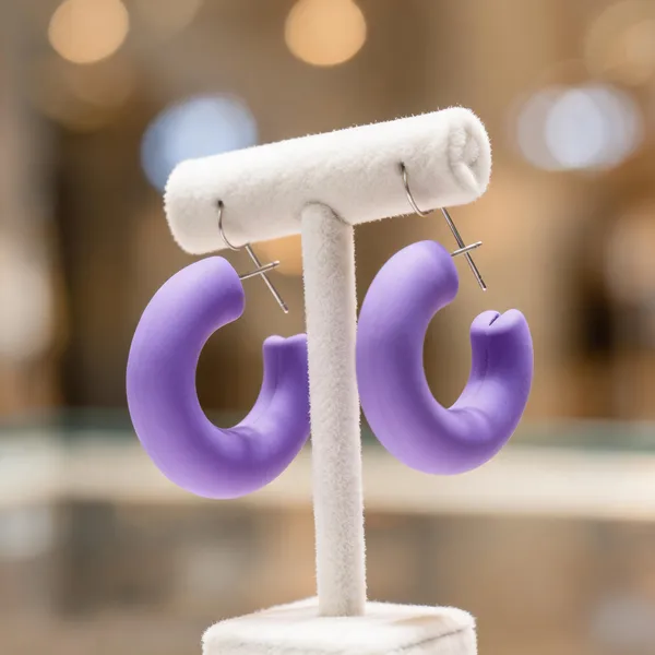Purple_Rubber_Hoop_Earrings_For_Women