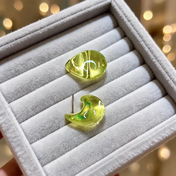 Green_Acrylic_Stud_Earrings_For_Women