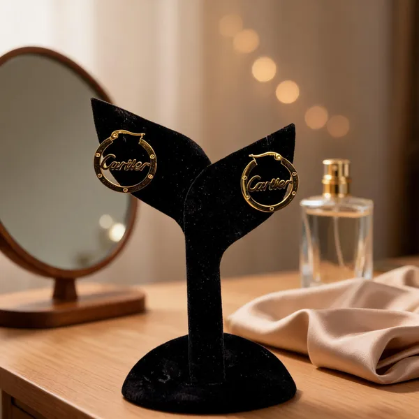 Gold_&_Black_Brass_Hook_Earrings_For_Women