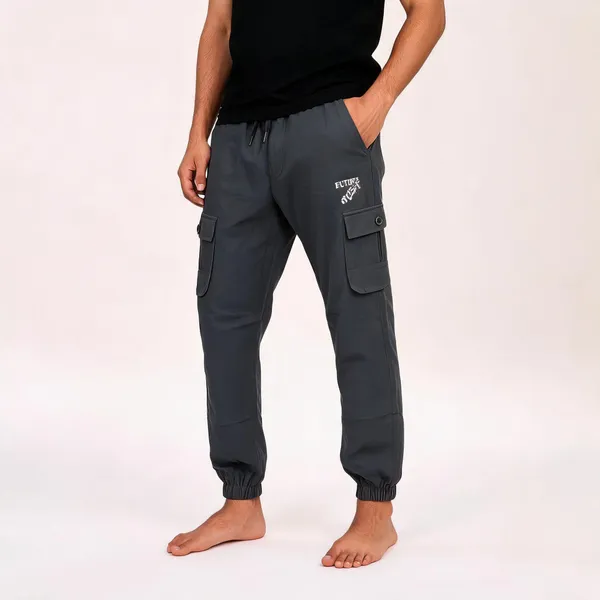 Charcoal_Grey_Cotton_Regular_Fit_Cargo_Jogger_For_Men