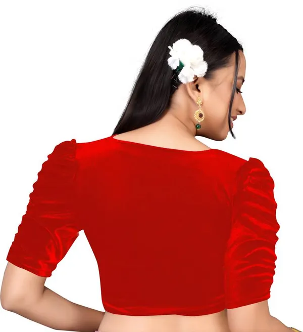 Red_Puff_Sleeve_Blouse_for_Women
