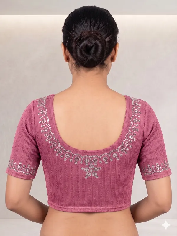 Pink_Textured_Fitted_Blouse_for_Women