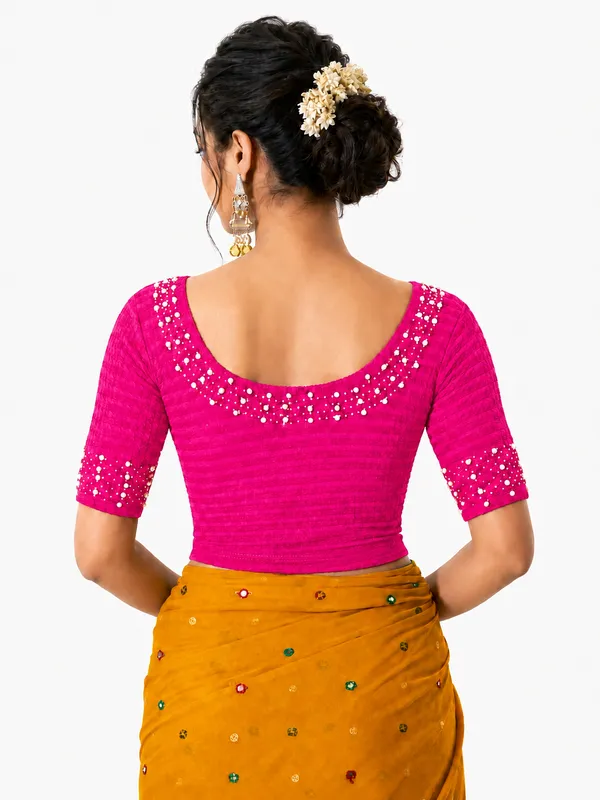 Pink_Lycra_Embellished_Blouse_For_Women