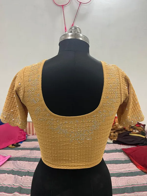 Gold_Textured_Embellished_Blouse_for_Women