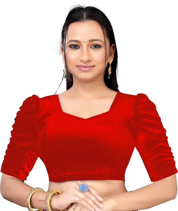 Red_Puff_Sleeve_Blouse_for_Women