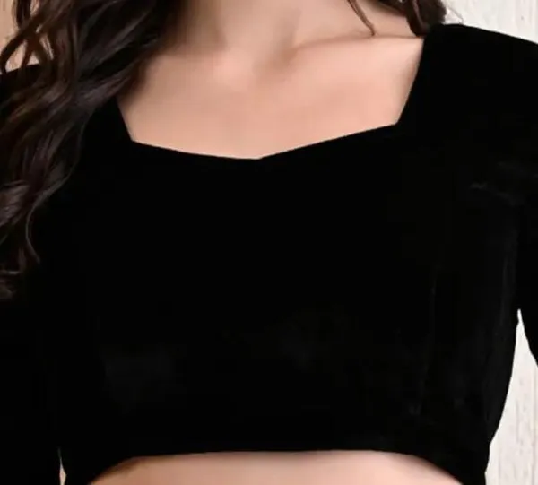 Black_Velvet_Puff_Sleeve_Blouse_for_Women