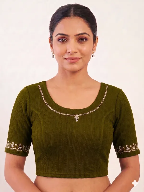 Olive_Green_Embellished_Blouse_for_Women