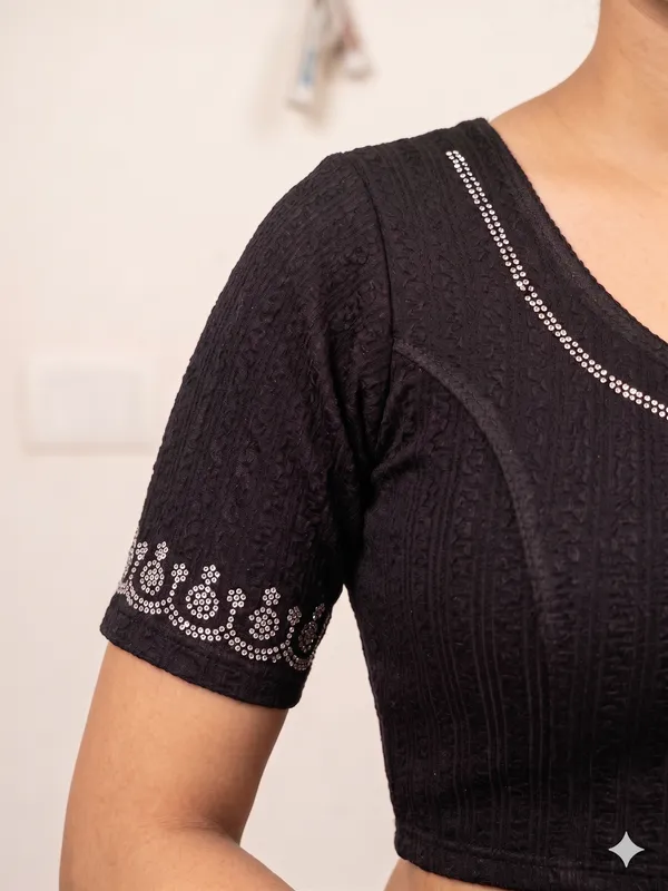 Black_Textured_Blouse_for_Women