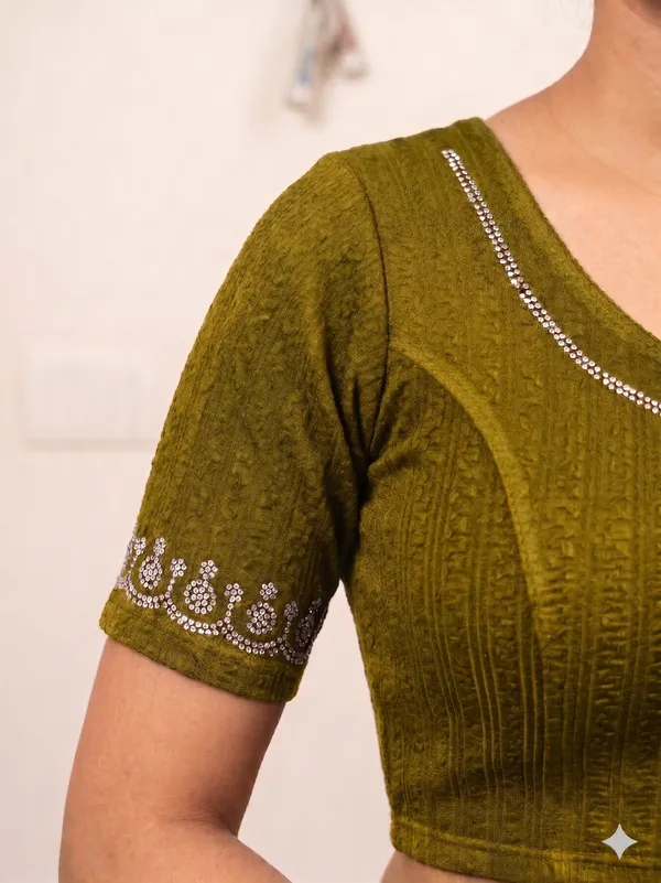 Olive_Green_Embellished_Blouse_for_Women