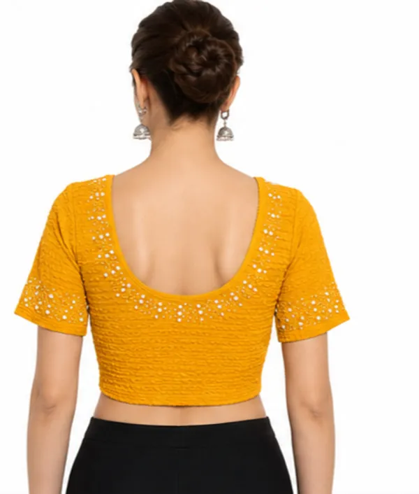 Yellow_Textured_Embellished_Blouse_for_Women