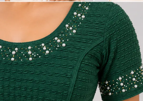 Green_Textured_Embellished_Blouse_for_Women