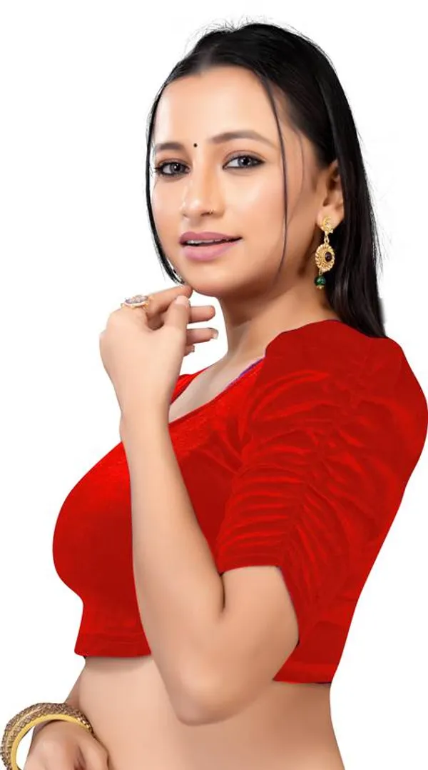 Red_Puff_Sleeve_Blouse_for_Women