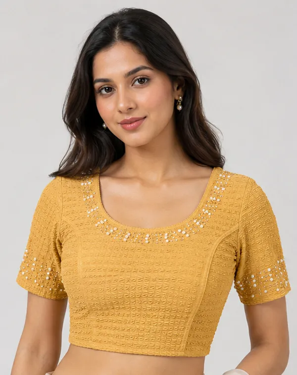 Mustard_Textured_Fitted_Crop_Top_for_Women