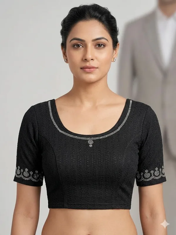 Black_Textured_Blouse_for_Women