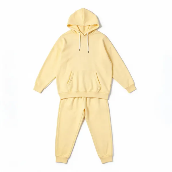 Yellow_Hooded_Sweatshirt_And_Jogger_Set