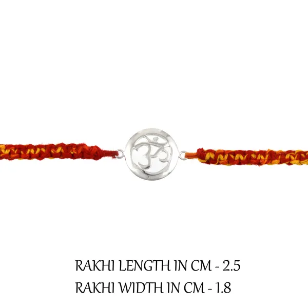 ITISHA_925_Silver_Om_Rakhi_for_Brother_|_Pure_Silver_Thread_Band_with_Traditional_Red-Yellow_Design_|_Spiritual_Raksha_Bandhan_Gift_for_Men_&_Boys