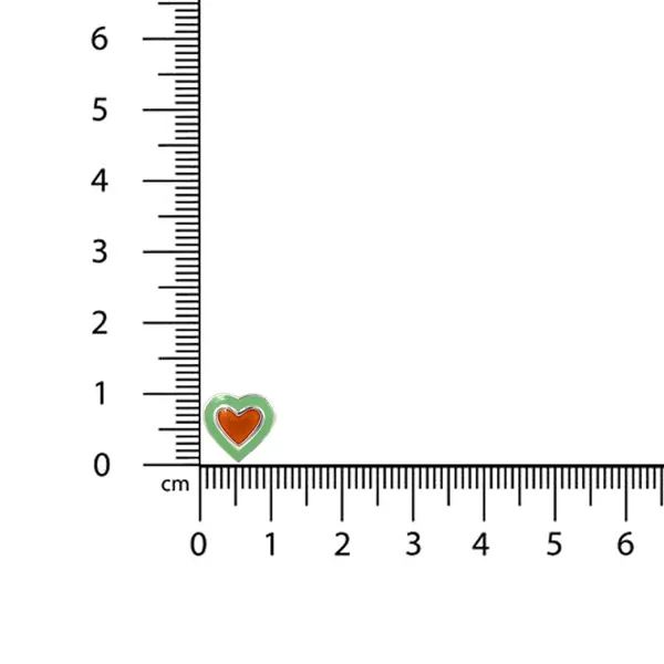 SILVER_ENAMEL_ITISHA_HEART_DOUBLE_COLOR_SMALL_STUD_AMBER_GOLDEN_WITH_SEA_GREEN_COMBINATION