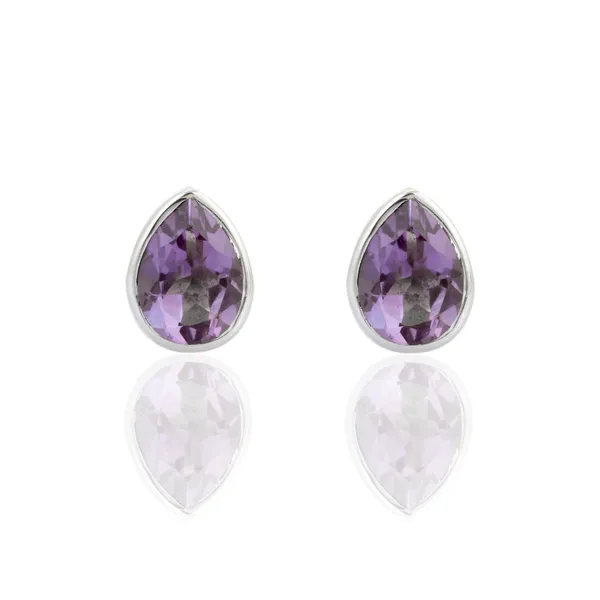 Natural_Amethyst_Pear_Shape_925_Silver_Bezel_Stud_Earrings