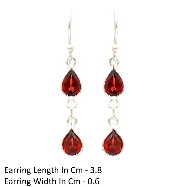 Natural_Red_Garnet_Two_Tier_Pear_Drop_925_Silver_Earrings