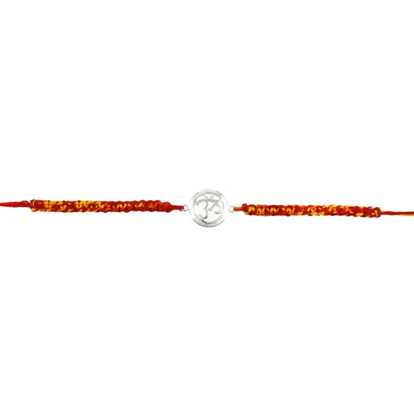 ITISHA_925_Silver_Om_Rakhi_for_Brother_|_Pure_Silver_Thread_Band_with_Traditional_Red-Yellow_Design_|_Spiritual_Raksha_Bandhan_Gift_for_Men_&_Boys