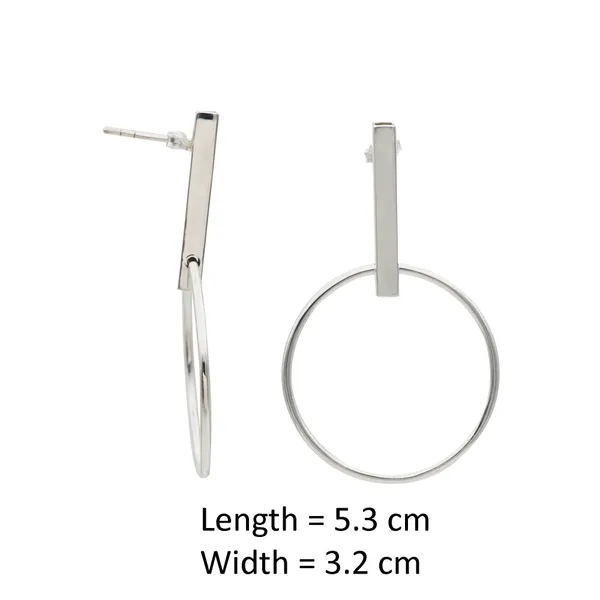 925_STERLING_SILVER_PLAIN_GEOMETRIC_BALI_DANGLE_EARRING