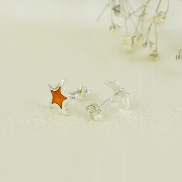 SILVER_ENAMEL_NIGHT_STAR_925_ITISHA_AMBER_GOLDEN_SMALL_STUD