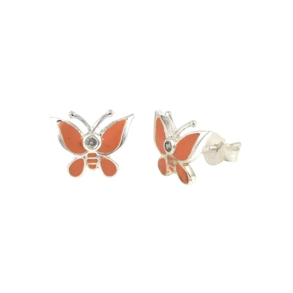 SILVER_ENAMEL_BUTERFLY_925_ITISHA_PEACH_COLOR_SMALL_STUD