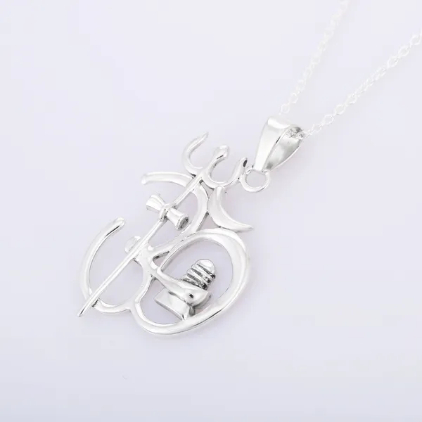 Itisha_Sterling_silver_spritual_Om_Trishul_Damroo_pendant_with_chain_suitable_for_regular_wear