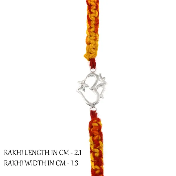ITISHA_925_Silver_Om_Rakhi_for_Brother_|_Pure_Silver_Rakhi_with_Red-Yellow_Handwoven_Thread_|_Traditional_&_Spiritual_Raksha_Bandhan_Gift_for_Boys_&_Men
