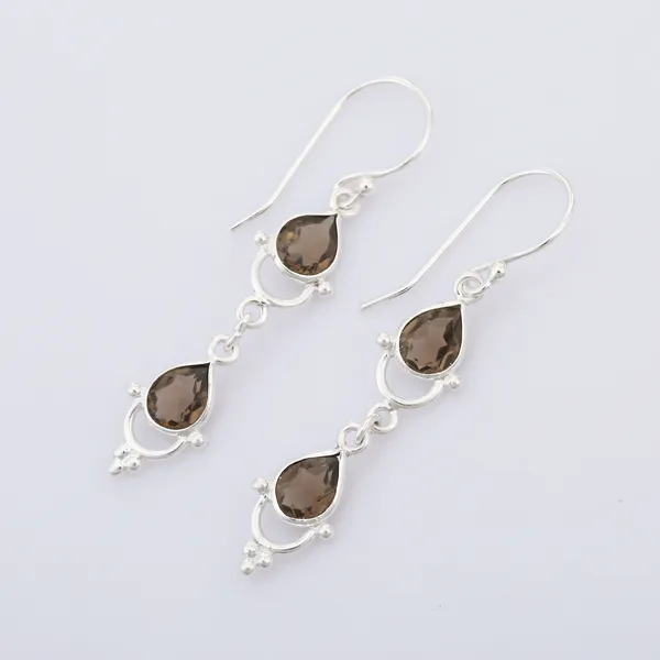 Handcrafted_Smoky_Quartz_925_Sterling_Silver_Earrings_-_Bezel_Style_Brown_Stone_Drops